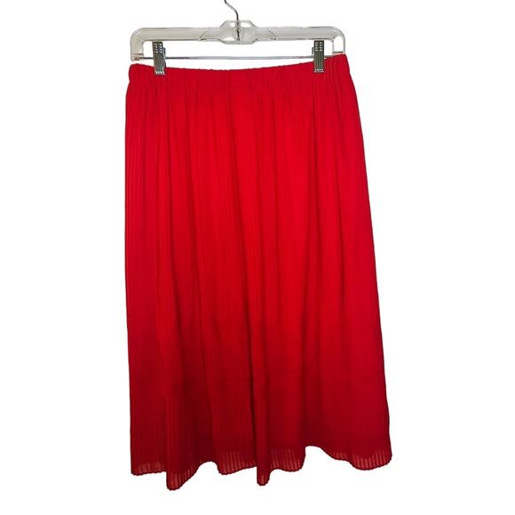 Vintage Three Flags California Red Pleated Midi Skirt - Picture 1 of 6
